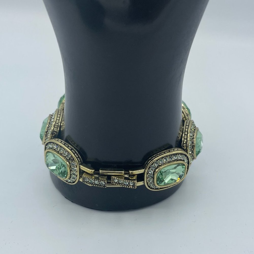 Heidi Daus Green Stone Necklace, Earring and Bracelet Matching Set - Picture 9 of 10